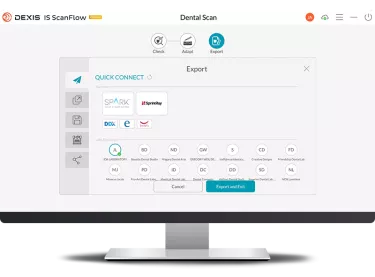 DEXIS IS ScanFlow: open export page with labs