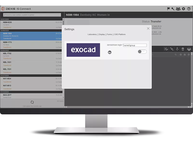 DEXIS IS Connect: Lab account Exocad